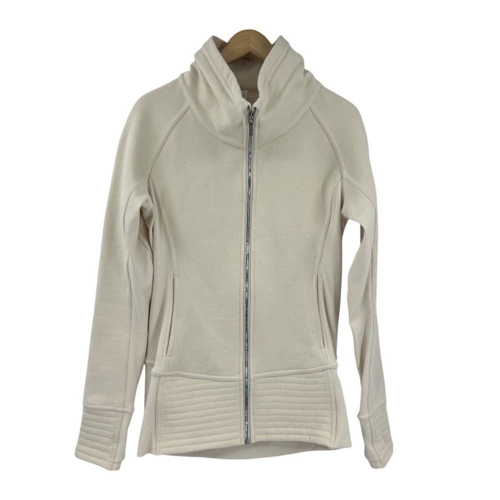 Lululemon Women's Radiant II Jacket Light Ivory/Cream cotton-blend fleece 8 New